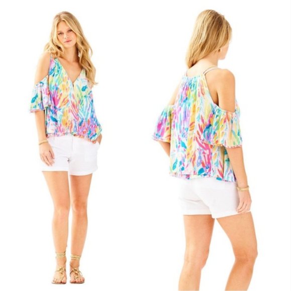 Lilly Pulitzer Tops - Lilly Pulitzer Bellamie Top (Multi Sparkling Sands)
